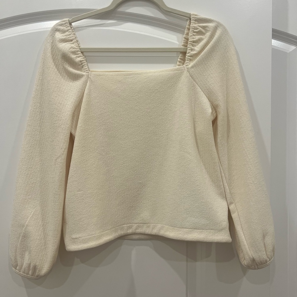 Madewell Off-White Textured Top